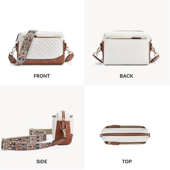 Crossbody Bags for Women Vegan Leather Purses Quilted Shoulder - Picture 5 of 6